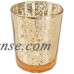 Just Artifacts Speckled Mercury Glass Votive Candle Holder 2.75"H (6pcs, Speckled Rose Gold Votives)   
